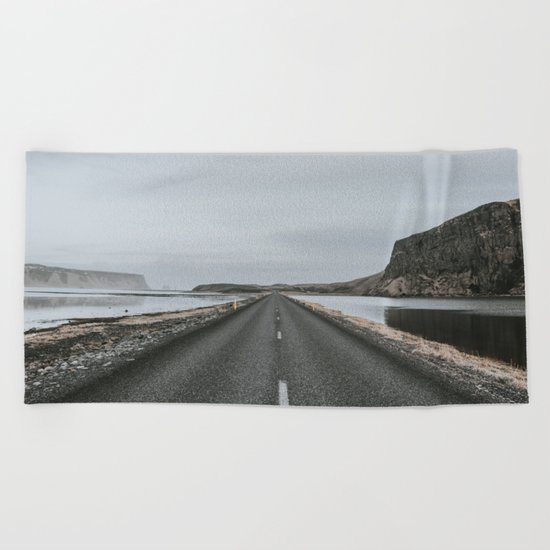 Empty Road - A Love Story Beach Towel