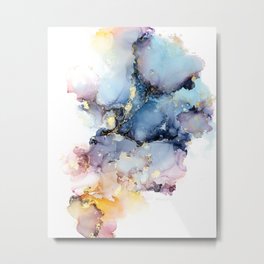 Cotton Candy Skies - alcohol ink abstract sunset sky Metal Print