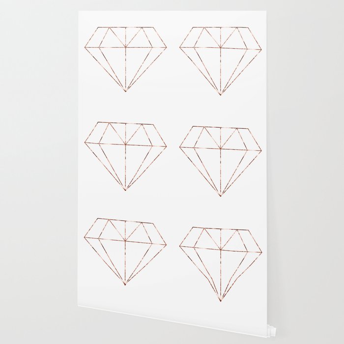 Rose Gold Foil Diamond Wallpaper By Peggieprints Society6
