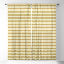 [ Thumbnail: Dark Goldenrod & Pale Goldenrod Colored Striped Pattern Sheer Curtain ]