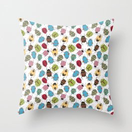 Beetle bugs insect pattern Throw Pillow