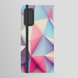 Pink, Gray And Beige Geometry 3D Android Wallet Case