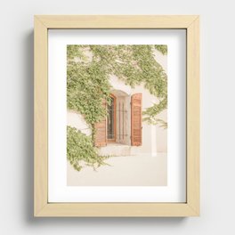 French Window Shutters Photo | Botanical Summer Art Print from Lyon | France Travel Photography Recessed Framed Print