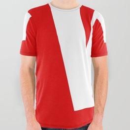 Letter W (White & Red) All Over Graphic Tee