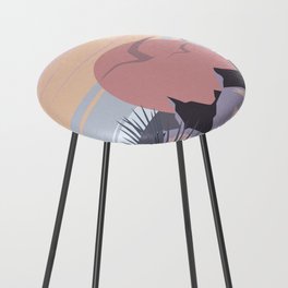 Tropical Sunset Minimalistic Landscape With Birds Counter Stool