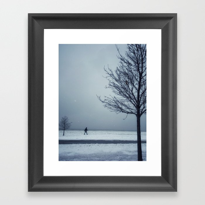 A Walk Through The Snow Framed Art Print