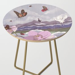Japanese landscape in tsumi-e Side Table