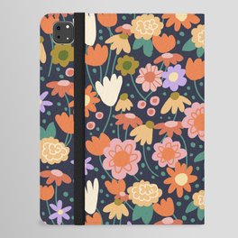 Floral pattern dark iPad Folio Case