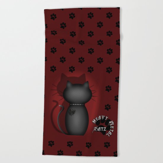 Heavy Metal Katz Beach Towel