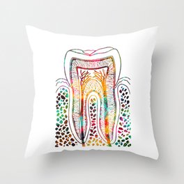 Tooth Structure Throw Pillow