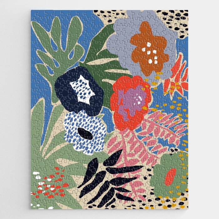 Maximalist floral shapes Jigsaw Puzzle