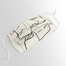 Abstract line art 12 Face Mask