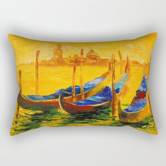 Golden evening in Venice Rectangular Pillow