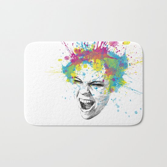 Crazy Colorful Scream Bath Mat