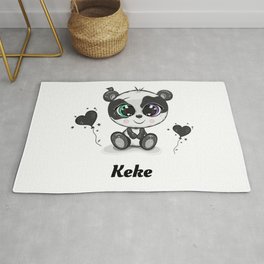 Panda cute - Keke - name personalised sweet - animal Rug