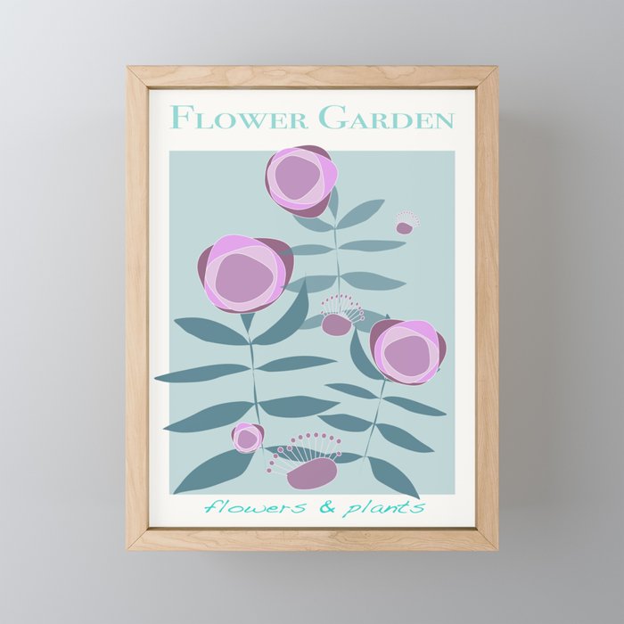 Flower Garden 01 Framed Mini Art Print