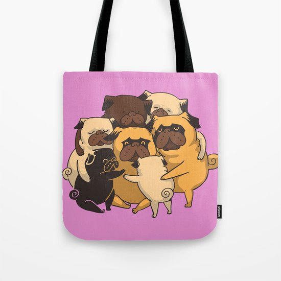 Pugs Group Hug Tote Bag