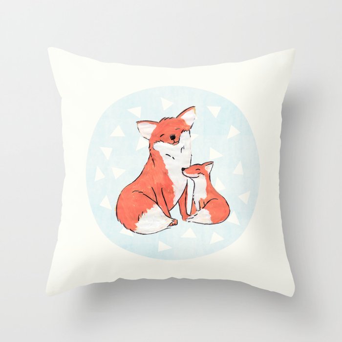 Momma Fox Throw Pillow
