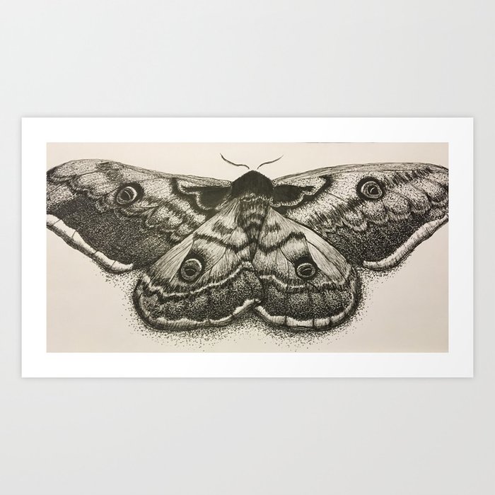 Moth In Ink Art Print