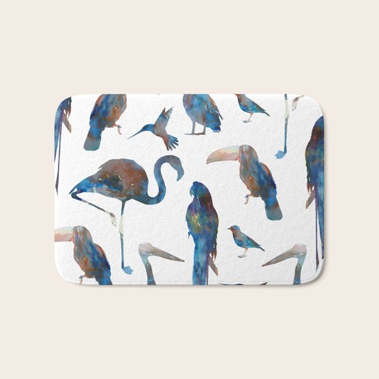 Birds Pattern Bath Mat