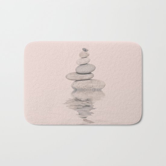 Balanced Harmony Zen Pebble soft pink Bath Mat