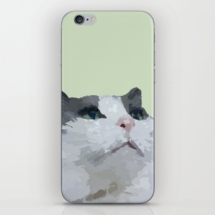 Existential cat - abstract green iPhone Skin