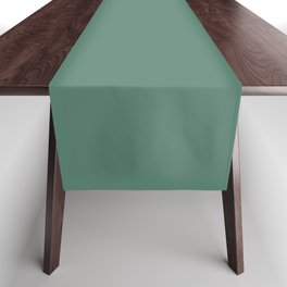 Dark Green Gray Solid Color Pantone Frosty Spruce 18-5622 TCX Shades of Blue-green Hues Table Runner