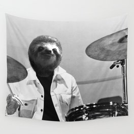 Sloth Drummer Wall Tapestry