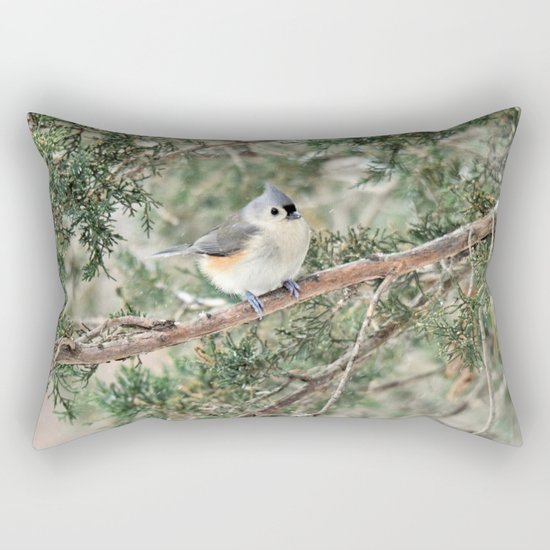 Tiny Titmouse Rectangular Pillow