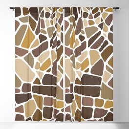 Brown Mosaic Tiles Pattern Blackout Curtain