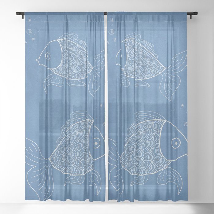 Fishes 03 Sheer Curtain