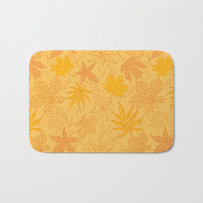 Seamless Patterned Maple Leaves Bath Mat By Oriartiste Society6