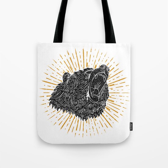 Bear Attack Tote Bag