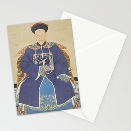 An Ancestor Portrait of an Official - Chinese, 19th century - Scroll painting - Mandarin Court Stationery Cards