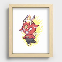 Satanic Monster Goat Baphomet Cute Retro 90s Recessed Framed Print