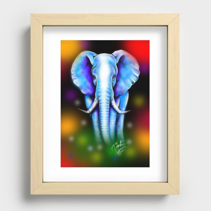 Porcelain Elephant Recessed Framed Print