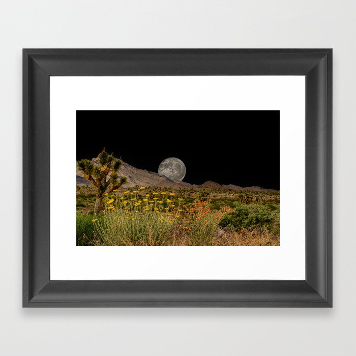 Spring Moonrise I - Desert Southwest Framed Art Print