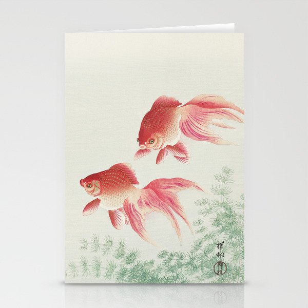 Oriental Goldfish illustration Stationery Cards