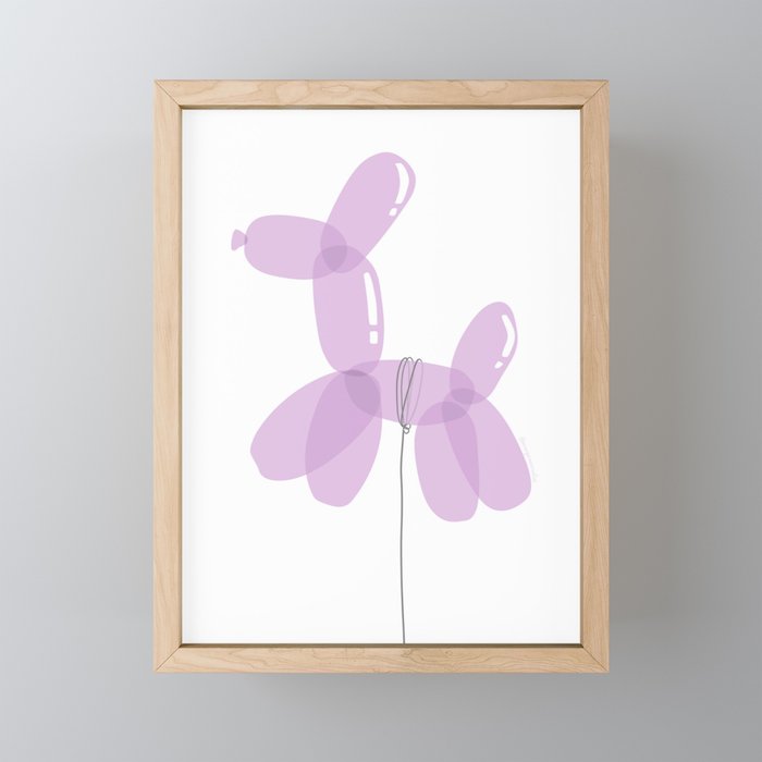 Purple Balloon Dog Framed Mini Art Print