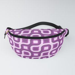 Truchet Modern Abstract Concentric Circle Pattern - Magenta Fanny Pack
