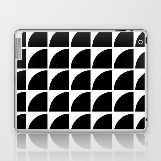Mid Century Modern Geometric Pattern no. 8 Black Laptop & iPad Skin
