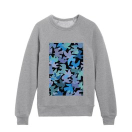Modern Birds / Vintage Cut Outs in Moody Shades Kids Crewneck