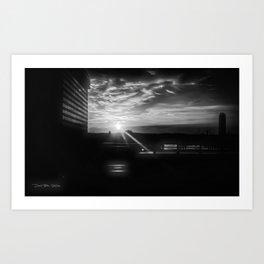 Austin Sunset -  Black and White Art Print
