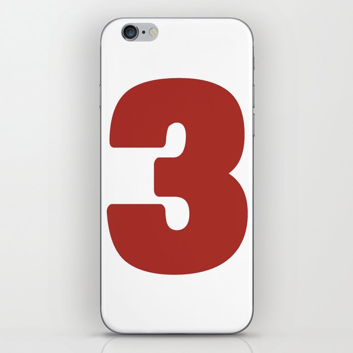 3 (Maroon & White Number) iPhone Skin