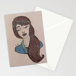 Blue Flowers In Hair Stationery Card