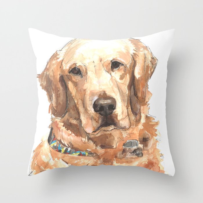golden retriever throw pillow