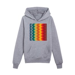 Colorful Wave Strips Trending Pattern - Multi color Kids Pullover Hoodies