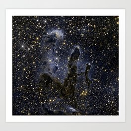 Pillars of Creation / Eagle Nebula in infrared (NASA/ESA Hubble Space Telescope) Art Print