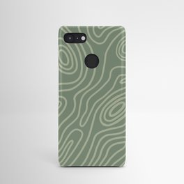 Sage Abstract Line Art Topography Android Case