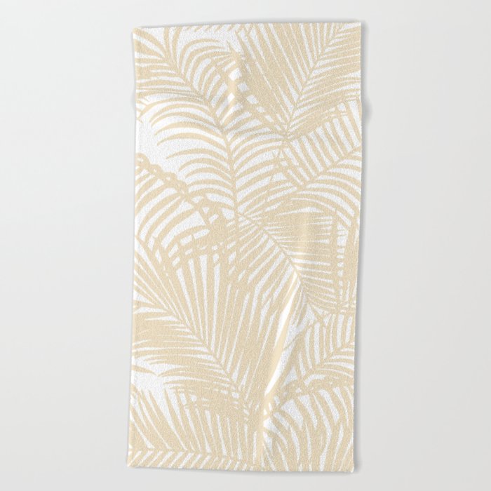Modern tropical elegant ivory palm tree pattern Beach Towel